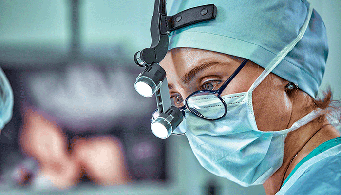 female surgeon in the operation room