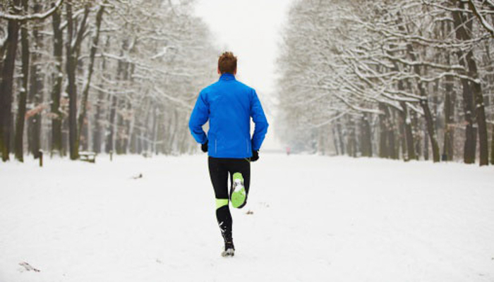 runner in snow