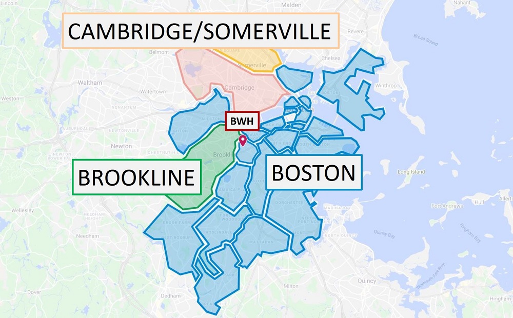 map of Boston area